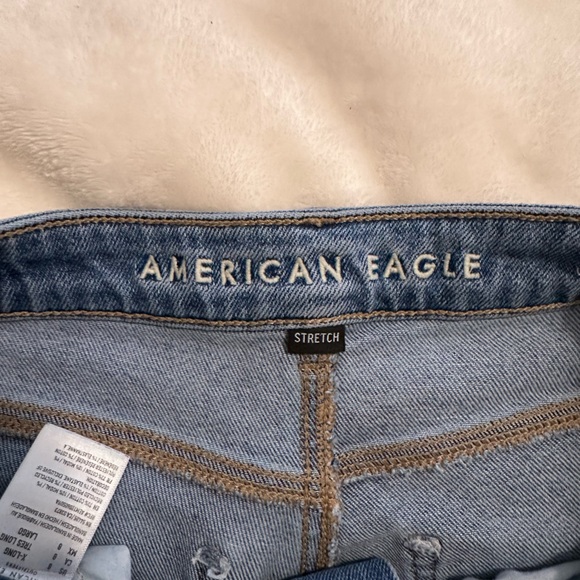 AE Stretch Super High Waisted Straight Jean - Picture 3 of 5